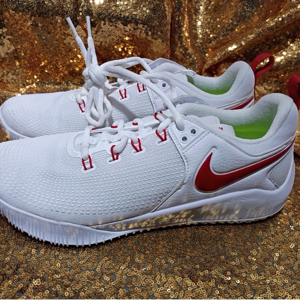 Nike White and Red Volleyball Sneakers